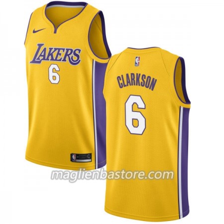 Maglia NBA Los Angeles Lakers Jordan Clarkson 6 Nike 2017-18 Oro Swingman - Uomo